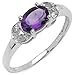 0.90 Carat Genuine Amethyst & Diamond Sterling