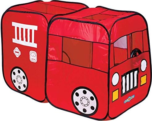 Pop up Play Tent. Portable Red Design Makes This Fire Engine Truck a Favorite for Kids Fun Both Indoor and Outdoor