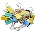 Jiulyning Binder Clips with Silicone Bracelet, 3/4-Inch Wide, 40-Pieces (Multi-color)