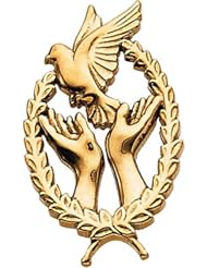 14K Yellow Gold Wings of Remembrance Lapel Pin - 29.25x17.75mm -- LIFETIME WARRANTY