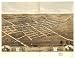 Birds eye view of Mount Sterling, Brown County, Illinois 1869. Drawn by A. Ruger., large historic panoramic map reprint 46x36