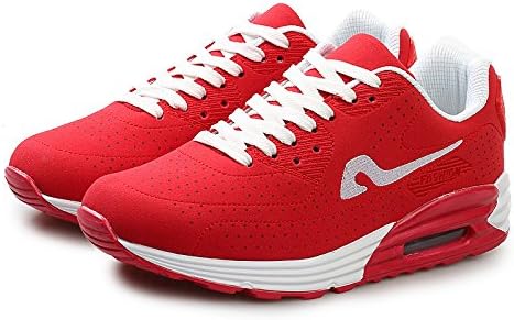 SITYLE Women Men Breathable Casual Lace-up Air Sneakers Walking Running Shoes,us 6.5,Red White
