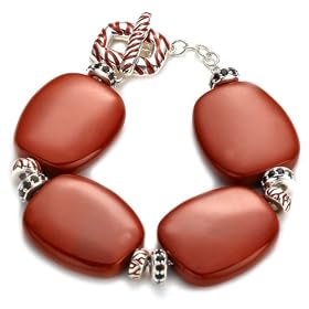 Sterling Silver Red Aventurine Bracelet by David Sigal, 8.5"