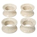 Marble Napkin Ring Set of 4 - Ivory