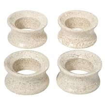 Marble Napkin Ring Set of 4 - Ivory