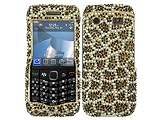 Leopard Gold Bling Rhinestone Faceplate Diamond Crystal Hard Skin Case Cover for Blackberry Pearl 2 3g 9100