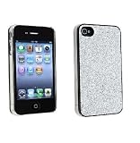1 X GLITTER HardCase Tasche Etui Schale für iPhone 4/4 S - WEISS und VERGLITZERT - Glitter Case Glitzer Schutzhülle Hülle