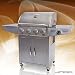 BBQG01 Gasgrill 4 + 1 DE/CH/�S silber EDELSTAHL GASGRILL GAS GRILL GRILLWAGEN BARBECUE BBQ MIT TEMPERATURANZEIGE