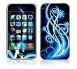 Abstract Neon Blue Decorative Skin Cover Decal Sticker for Apple 2G iPhone (1st Gen)