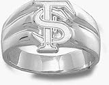 Florida State Seminoles Interlock FS 1/2 Men's Ring Size 11 1/2 - Sterling Silver Jewelry
