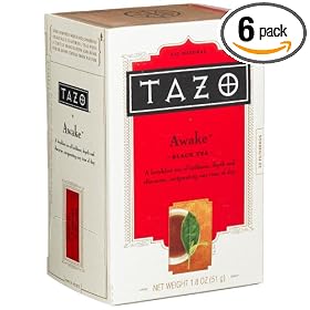TAZO Awake Black Tea, 20-Count Tea Bags (Pack of 6)