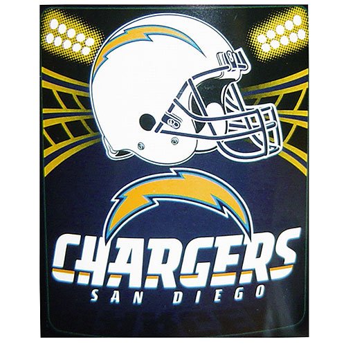 San Diego Chargers Light Weight Fleece NFL Blanket (Shadow Series) (50x60)