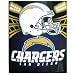 San Diego Chargers Light Weight Fleece NFL Blanket (Shadow Series) (50x60)