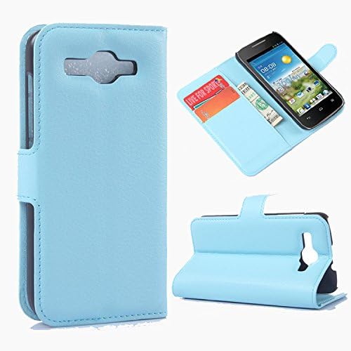 Huawei Ascend Y520 Case, Huawei Ascend Y540 Case - Demomm(tm) Flip / Folio Pu Leather Wallet Pouch Case Holder Cover with Stand / Card Slots for Huawei Ascend Y520 / Y540 Smartphone (Blue)