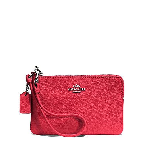 Embossed small l-zip wristlet, Color Red. Style No. 52392 SVDN8