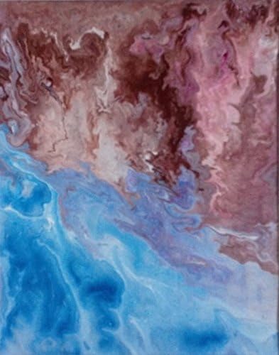 Cliff - Original Painting with Acrylic on Panel Canvas 10" X 8" (Frame 11-1/4" X 9-1/4" X 1-5/8")