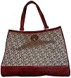 Women's DKNY Purse Handbag Town and Country Work Shopper Tote w/French Grain Leather Chino/Red