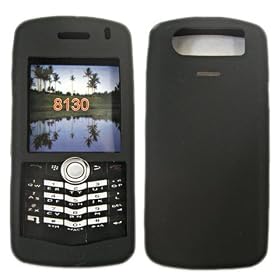 Blackberry 8110 8120 8130 Pearl Full Cover Black Silicone Skin Cover Case Phone Protector