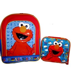 Sesame Street Elmo Large Backpack and Matching Lunch Bag - Great Match, Good Buy by 