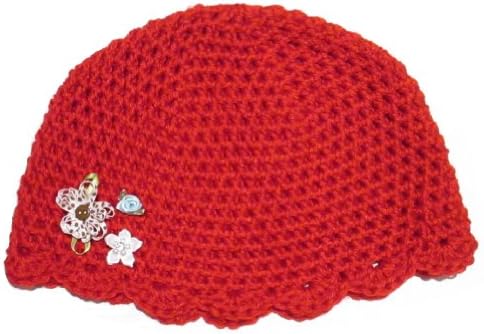 VTShop Kid's Beanies Hat 18" X 6.5" Flower III Red