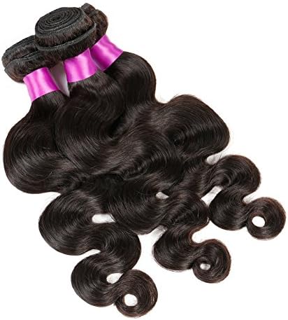 Beauty Woman Hair 18 20 22inch 3 Bundles Brazilian Body Wave Virgin Human Hair Extensions 95-100g/pc Natural Black Color