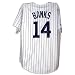 Ernie Banks Chicago Cubs Autographed Pinstripe Jersey with Mr Cub Inscription