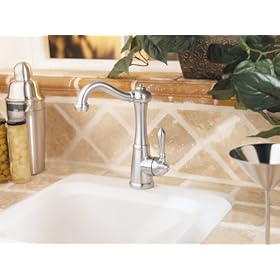 Price Pfister 072M1SS Marielle Single-Handle Centerset Bar and Kitchen Island Faucet, Stainless Steel