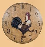 Vintage Style Large Rooster Wall Clock (F1821) 34 cm (14") Diameter - ** HALF-PRICE SPECIAL OFFER ** RRP LIST PRICE £42.00