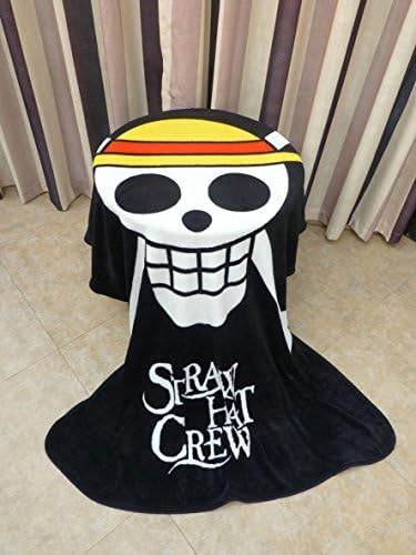 Japan Anime One Piece Black CORAL FLEECE Throw Blanket 45" X 60" Polyester blanket