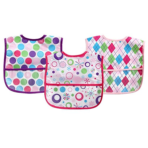 Luvable Friends Polyester Bibs, Pink, 3 Count