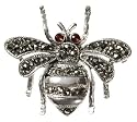 Sterling Silver Marcasite Bug Pin