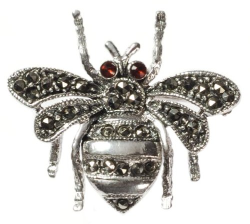 Sterling Silver Marcasite Bug Pin