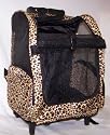 Leopard Print Wheeled Pet Carrier -Dog or Cat