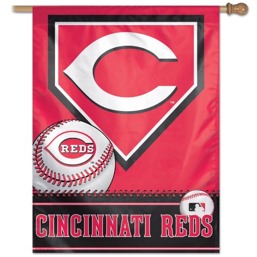 MLB Cincinnati Reds Ball and Plate 27x37 Vertical Banner