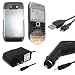 Transparent Cables - Transparent Clear Snap On Crystal Hard Cover Case + Rapid Car Charger + Home Travel Charger + USB Data Cable for AT&T Nokia E71 Cell Phone