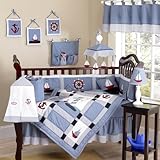 JoJo Designs 9-Piece Baby Crib Bedding Set - Come Sail Away Nautical
