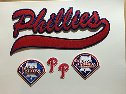 5 Phillies Embroidered Patch Set MLB Letter/script Iron on Set