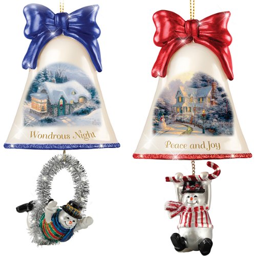 Christmas Ornaments: Thomas Kinkade Ringing In The Holidays Ornament Set: Set 6 by The Bradford Exchange Christmas Ornaments: Thomas Kinkade Ringing In The Holidays Ornament Set: Set 6 by The Bradford Exchange