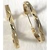 Monet Gold Tone Leaf Diamond Hoop Earrings