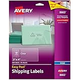 Avery Ink Jet Clear Address Labels, 2" x 4", 250 per Pack (8663)