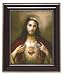 Sacred Heart of Jesus in Gloss Walnut Wood Frame with Gold Trim, 10.75" x 12.75" - MADE IN ITALY