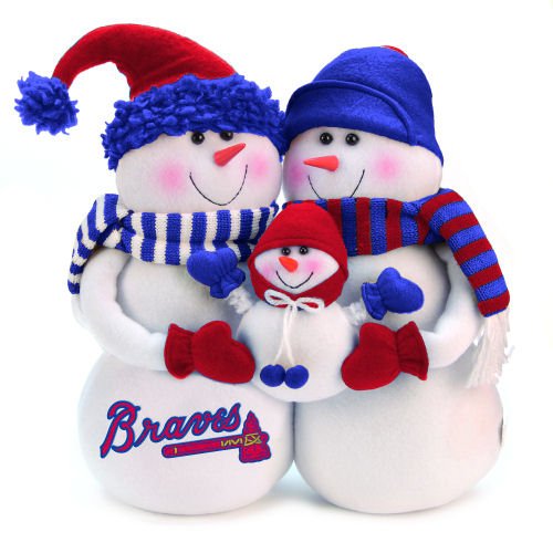 MLB Atlanta Braves Snowmen Family Holiday Table Top Decoration