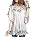 New 2015 Floral Embroidered Butterfly Sleeve Wrap Peasant Blouse