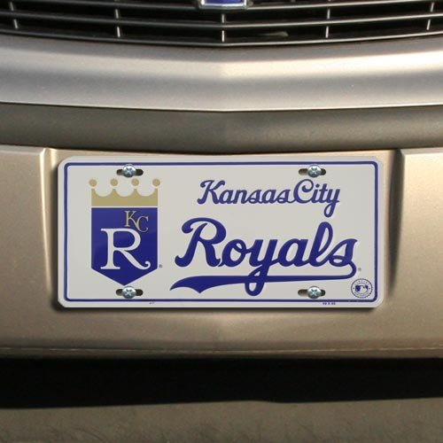 Kansas City Royals White Metal License Plate