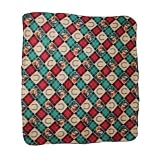 Brisco PFB122 50 x 60 Inch Plaid Checked Horse Shoe And Horse Head Soft Polar Fleece Blanket