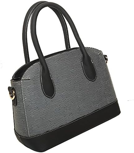Yuanse® Upscale Wearable High-grade Printing Polyester Pu Leather, Soft Hand Hit the Color Zipper Casual, Street Sweet Lady Double Root Handbag --Y034 (gray (toothpick grain models))