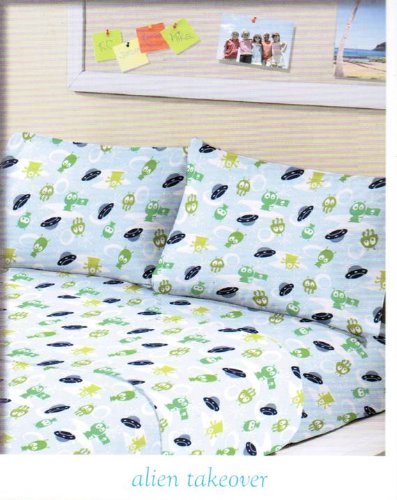 Morgan Kids Microfiber Twin Sheet Set Alien Takeover