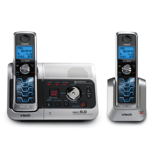 VTech 6042 DECT 6.0 Two-Handset Cordless Phone System with Digital Answering Device and Caller ID