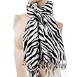 Zebra Animal Print Pashmina Shawl - Snow White, Gift Idea