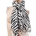 Zebra Animal Print Pashmina Shawl - Snow White, Gift Idea